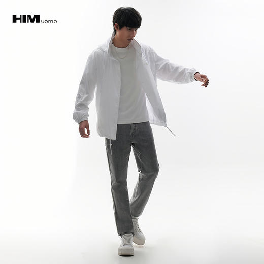 HIM漢崇  可收纳连帽夹克同色字母烧花舒适休闲运动外套 2026春季 商品图1