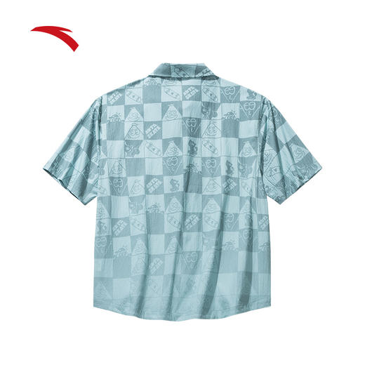 安踏休闲百搭短袖衬衫男女同款夏季满印潮流宽松t恤上衣172528113 商品图1