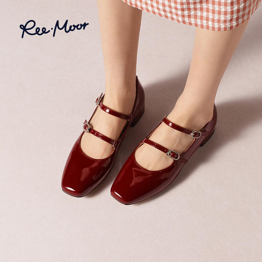 Reemoor睿慕2025年春季法式复古水钻扣带玛丽珍 商品图7