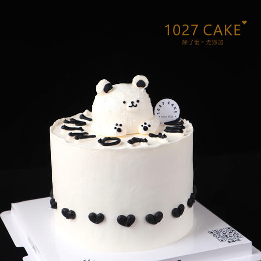 1027CAKE  | 小熊 黑白风 奶油霜立体小动物（提前1-2天） 商品图1