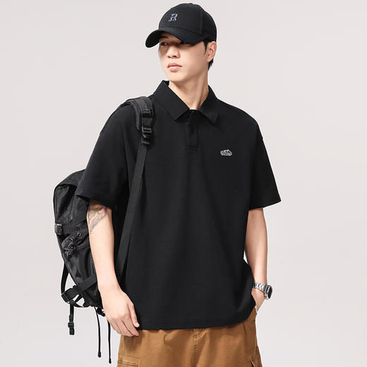 【DQ】大依优型大码男装短袖polo衫休闲简约宽松加大码百搭翻领上衣夏季新品男士半袖 商品图3