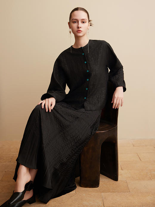 【桑蚕丝衬衫】25年春夏新品女士100%桑蚕丝上衣复古中国风真丝外套 商品图3