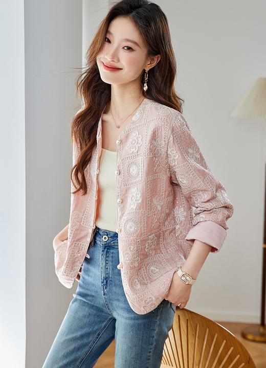 白玉兰香雅韵东方棉麻重工珠片绣小香风外套开衫外套 商品图10