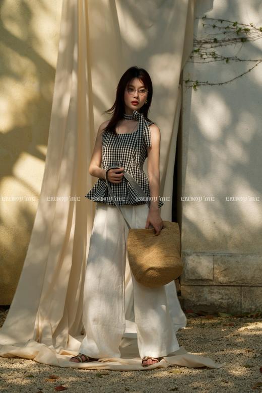 【门店同款】ENJOY夏季“都市漫游”韩系格纹上衣 162297302 商品图4