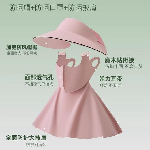 防晒面罩全脸防紫外线遮阳女冰丝黑胶帽子一体护颈脸基尼骑行口罩 商品图2