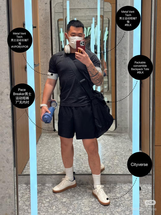 2504202   男士lulu 运动休闲中裤（2色） 商品图1