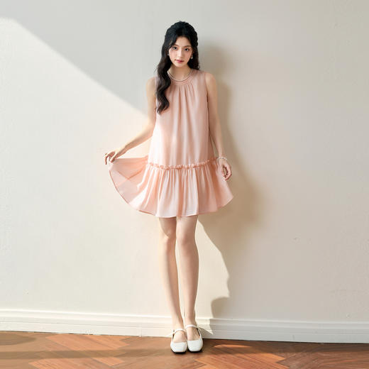【严选】诗凡黎莱赛尔山本风挂脖25夏新款A版甜美多巴胺度假连衣裙7G4390271 商品图1