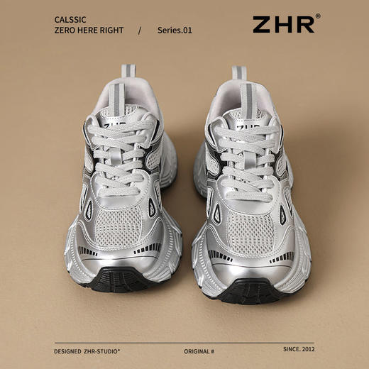 ZHR厚底增高老爹鞋女5cm春季新款透气网面运动鞋百搭轻便休闲鞋女 商品图0