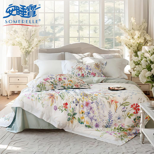 【春上新】10楼 安睡宝 长绒棉印花四件套-亚莉克 吊牌价3599~3799元  活动价899~999元 商品图0