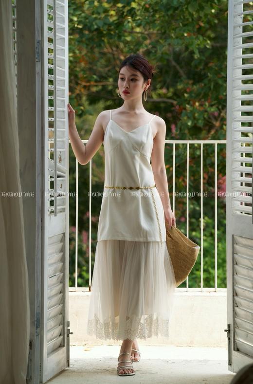 【门店同款】ENJOY夏季“悠然之境”网纱拼接吊带裙 162199403 商品图0