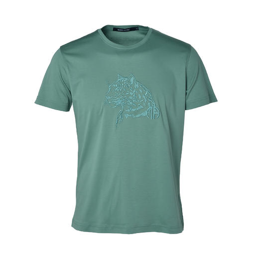 Marco Azzali 豹头刺绣短袖T恤 TY58210D7 商品图0