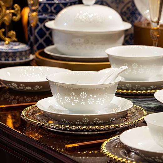 （高于骨瓷 高温瓷1300以上 无需清洁剂温水冲洗即可 ）景德镇陶瓷餐具高白瓷釉下彩碗碟套装家用饭碗盘乔迁礼物 商品图0