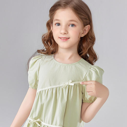 笛莎Deesha 童装女童连衣裙2025夏新款女童甜美芭蕾风立体蝴蝶结连衣裙 商品图3