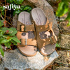 Safiya/索菲娅2025夏季复古休闲双扣带懒人外穿厚底勃肯凉拖鞋SFD2110358 商品缩略图0
