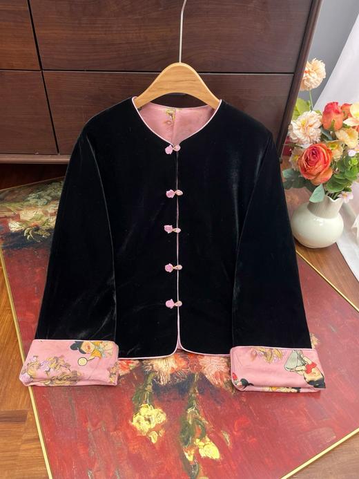 大唐芙蓉两面穿丝绒提花国风外套 商品图11