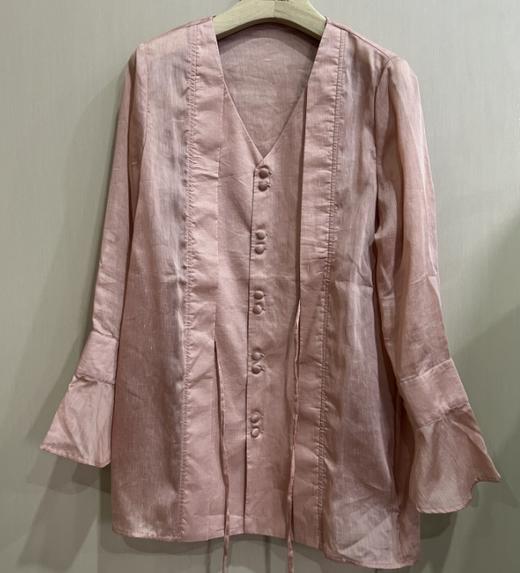 【线上专属】V领衬衫(24710078-檀唇) 商品图0