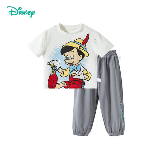迪士尼【匹诺曹IP凉感套装】25夏新款男童冰感短袖T恤透气短裤套装ZD2ET029 商品图6