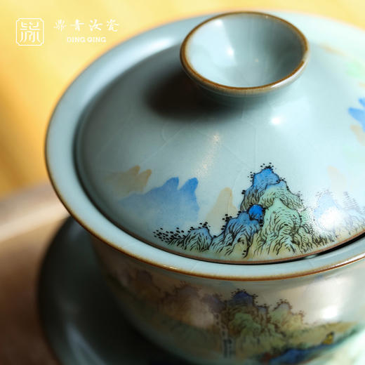 问鼎鼎青系列澜清盖碗（青绿山水）（缺货） 商品图2