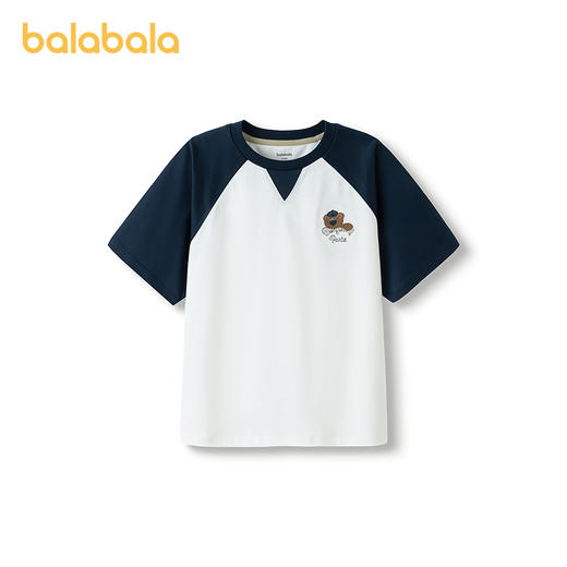 巴拉巴拉儿童短袖t恤2025款夏男童上衣舒适纯棉撞色 商品图4