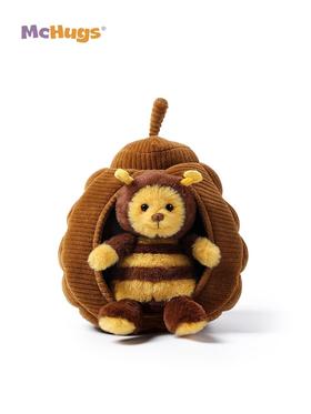 McHugs哈尼蜜蜂窝玩偶睡觉抱摆件毛绒玩具娃娃情侣生日礼物公仔