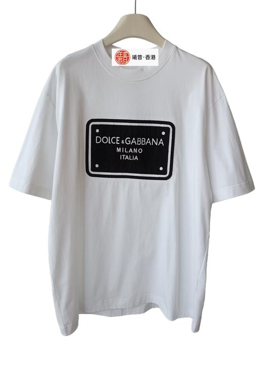 中性款贴布LOGO刺绣纯棉圆领短袖T恤 商品图0