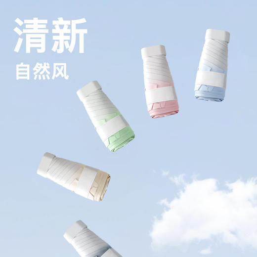 雀说太阳伞手动迷你防晒防紫外线遮阳伞女六折渐变超轻卡片伞小巧便携AL0018 商品图2