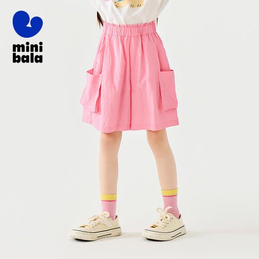 迷你巴拉女童短裤夏装户外潮酷宽松A型花苞裤凉感儿童裤子 商品图0