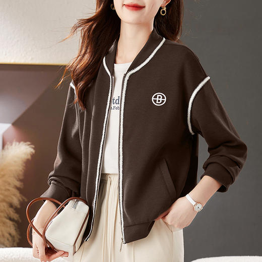 雀说立领棒球服外套新款爆款女装小香风休闲开衫上衣AL30170 商品图1