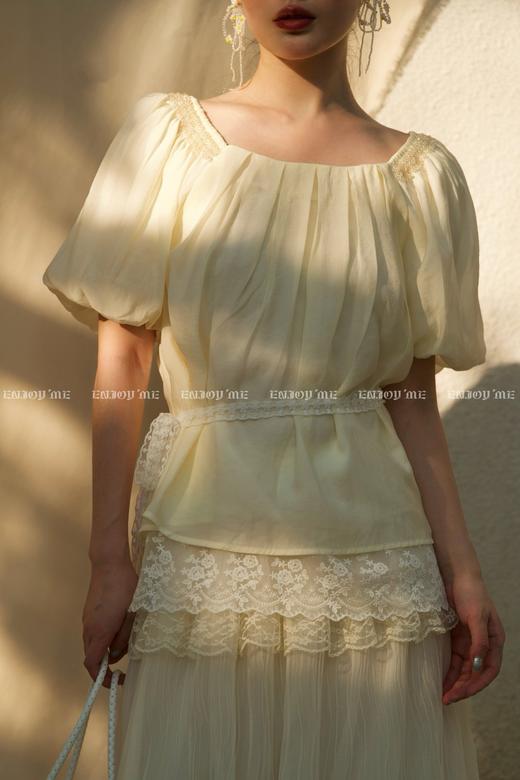 【门店同款】ENJOY夏季“悠然之境”拼蕾丝飘带上衣 162252403 商品图4