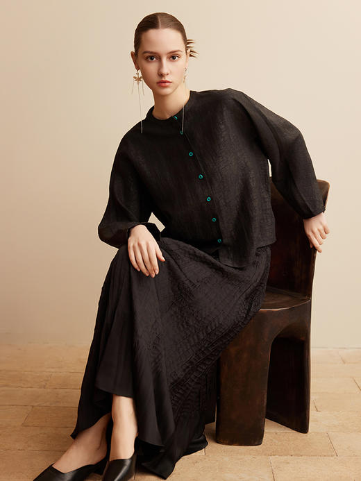 【桑蚕丝衬衫】25年春夏新品女士100%桑蚕丝上衣复古中国风真丝外套 商品图2