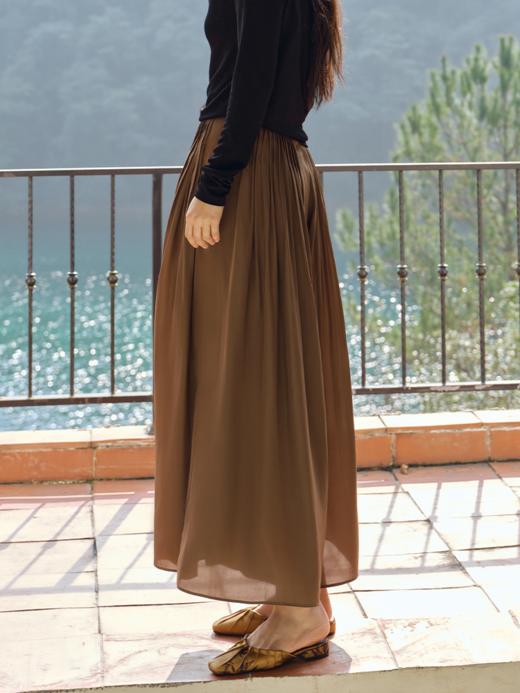 醋酸混纺重工风琴褶9分阔腿裙裤FCF1PAT008 商品图13