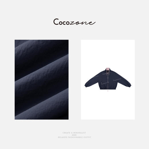 COCO ZONE 刘一一 运动复古立领工装风拉链长袖抽绳外套CD2A0745 商品图2