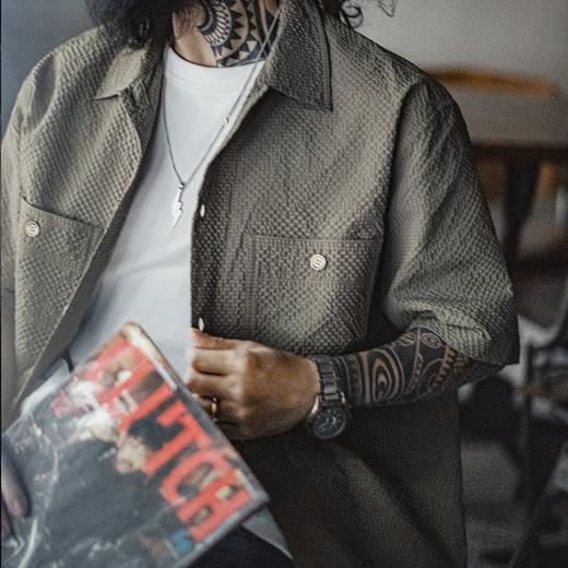 工装优选美式休闲AIRY空气感泡泡纱衬衫透气薄款衬衣外套男春夏 商品图4