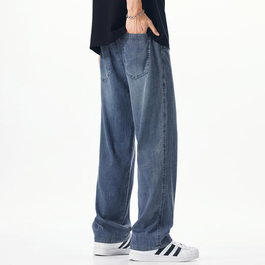 【莱赛尔天丝】【DQ】大依优型大码男装加长版牛仔裤莱赛尔天丝宽松轻薄直筒长裤夏季新品潮流胖子 商品图3