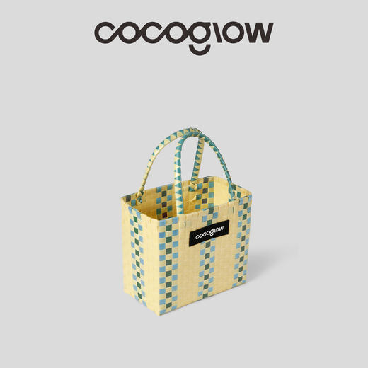cocoglow·奶油黄系列女士手提包手工工艺编织菜篮子中号 商品图2