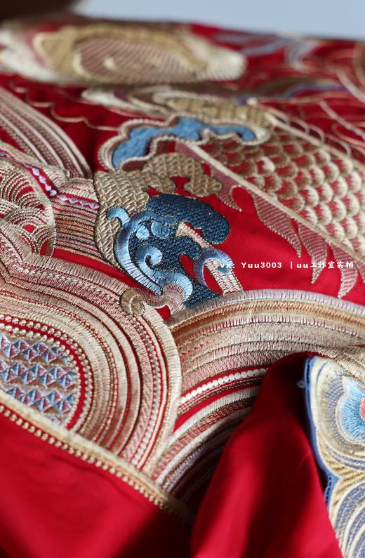 【高端婚庆】龙翔凤瑞w奢华重工刺绣100支新疆长绒棉婚礼四件套十件套 商品图4