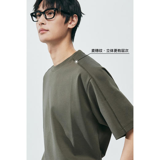 棉仓363801008-重磅液氨白牡丹宽松落肩短袖T 商品图4