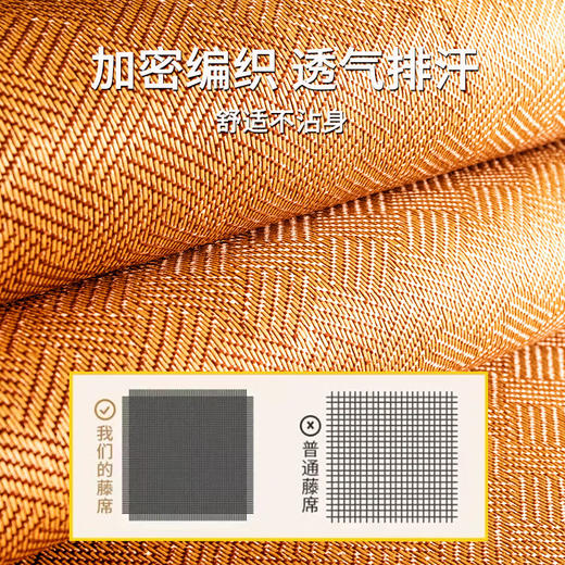 日用百货-夏季艾草凉席藤席三件套双人床可折叠 商品图2