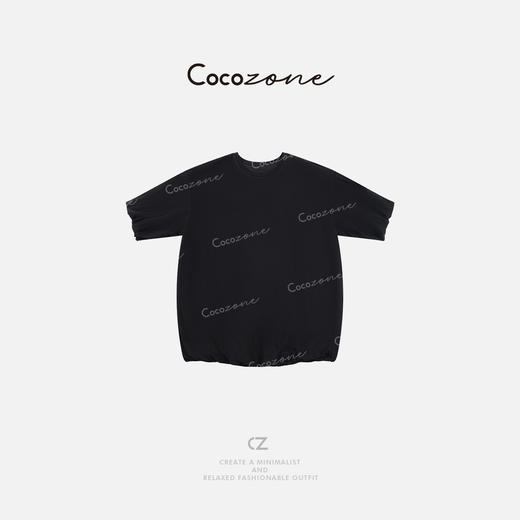 COCO ZONE 刘一一 简约通勤风纯色圆领花苞设计短袖T恤CD2A0833 商品图0