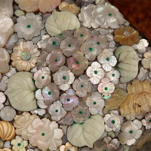 独角鹿西洋古董 19世纪末20世纪初日本明治时期出品梨地莳绘装饰千花纹样款芝山镶嵌珍宝盒 商品图4