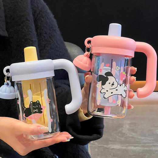 【内置茶仓！茶水分离】玻璃杯女生高颜值吸管水杯新款大容量便携茶水分离耐高温学生杯子ry，可拆卸式，全方位清洗。ry 商品图2