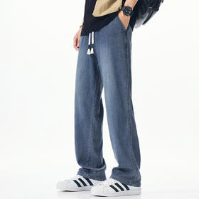 【莱赛尔天丝】【DQ】大依优型大码男装加长版牛仔裤莱赛尔天丝宽松轻薄直筒长裤夏季新品潮流胖子