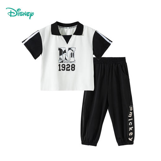 迪士尼【米奇凉感短袖防蚊裤套装】25夏季新款男童冰感T恤休闲裤套装ZD2ET028 商品图5