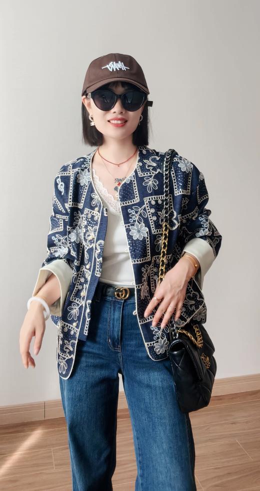 刺绣花朵亮片棉牛仔国风时髦外套 商品图3