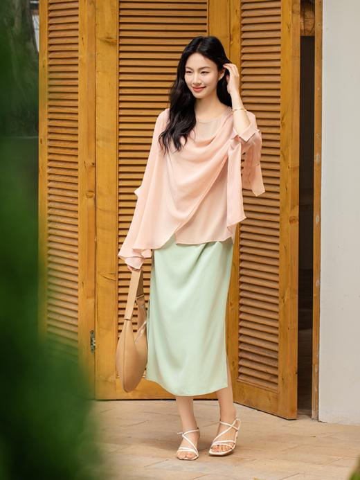 静奢贵气 naia醋酸混纺立体褶皱设计无袖连衣裙FCF1DRS025 商品图10