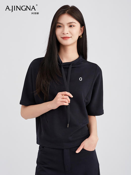 【懒人挚爱】阿菁娜软爆奶油肤醋酸空气层薄款短袖卫衣F30C302023 商品图0