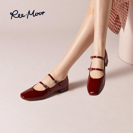 Reemoor睿慕2025年春季法式复古水钻扣带玛丽珍 商品图5