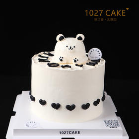 1027CAKE  | 小熊 黑白风 奶油霜立体小动物（提前1-2天）