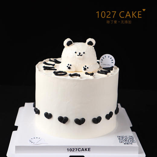 1027CAKE  | 小熊 黑白风 奶油霜立体小动物（提前1-2天） 商品图0