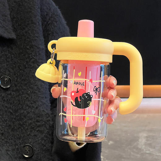 【内置茶仓！茶水分离】玻璃杯女生高颜值吸管水杯新款大容量便携茶水分离耐高温学生杯子ry，可拆卸式，全方位清洗。ry 商品图4